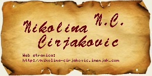 Nikolina Ćirjaković vizit kartica